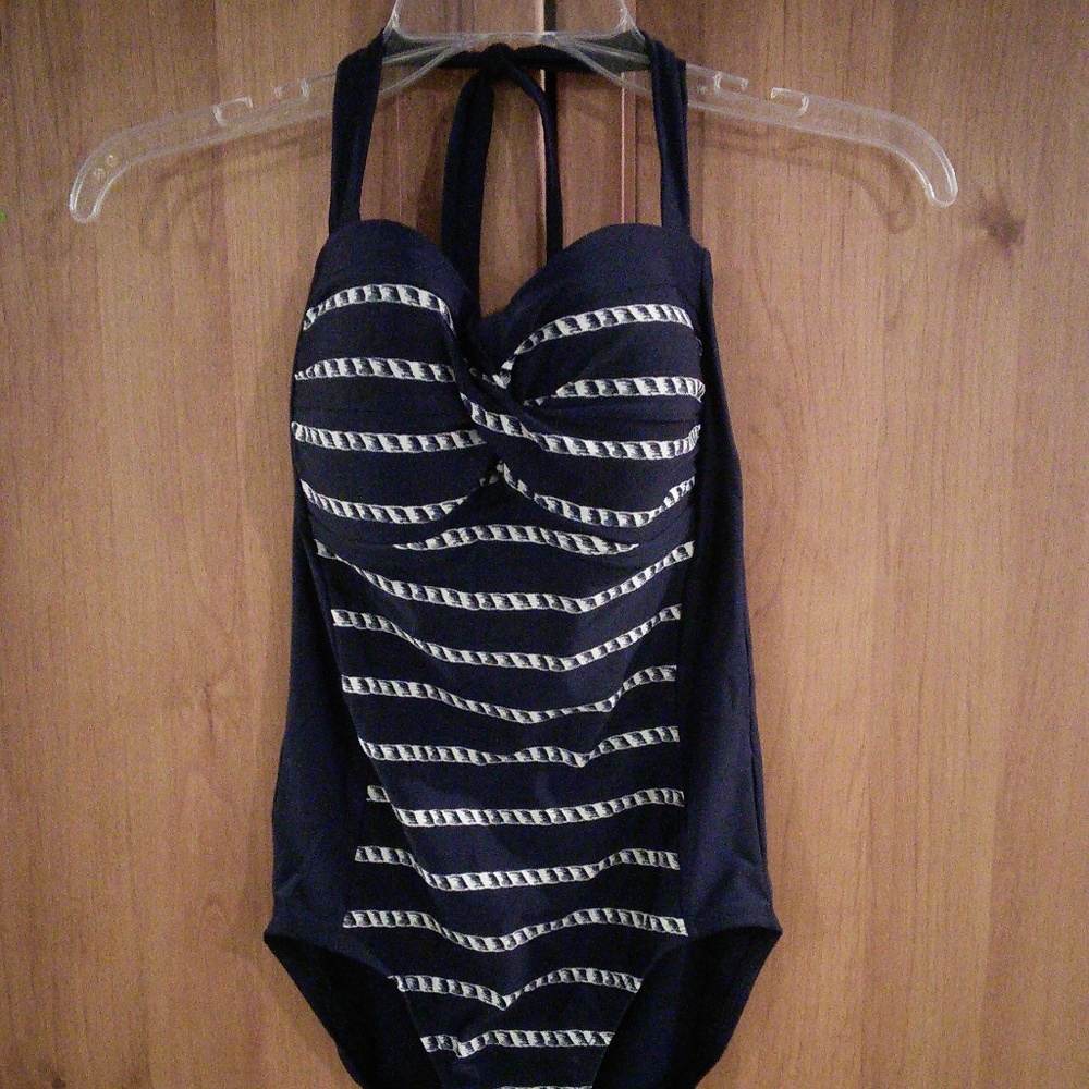 Navy & White Swimsuit